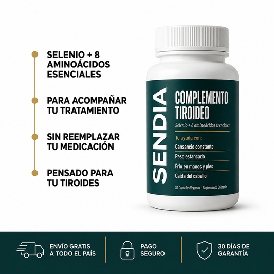 Sendia — Complemento de selenio + 8 aminoácidos esenciales para tiroides
